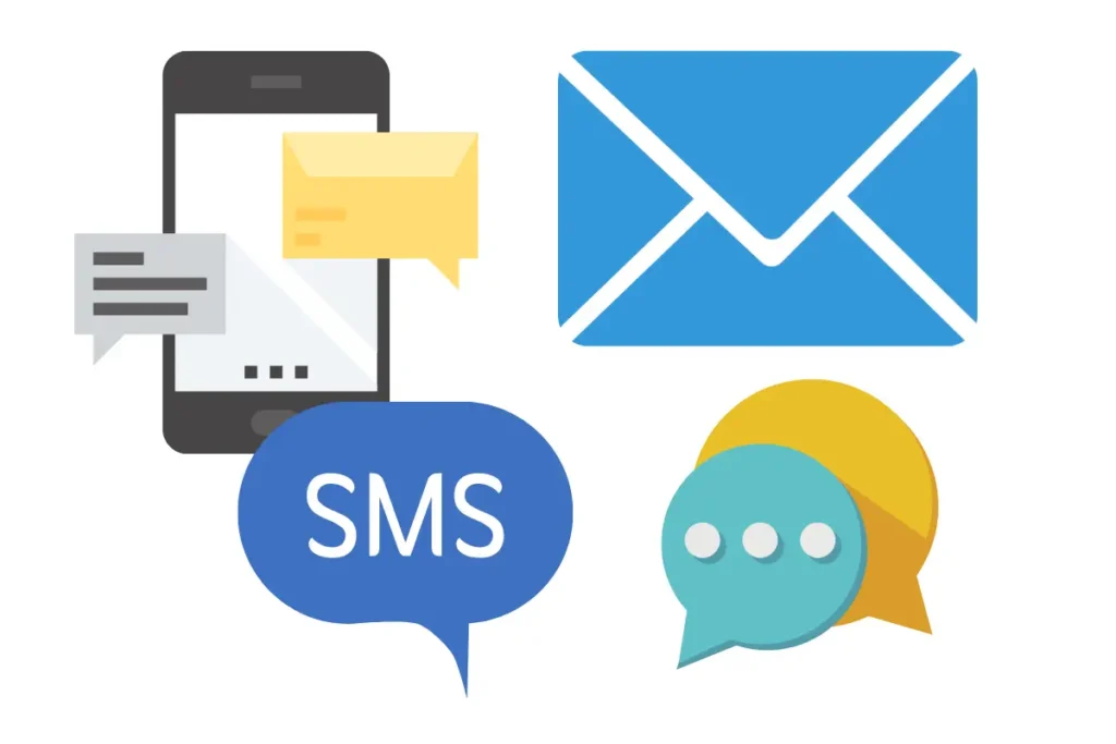 SMS, Email, Chat Graphic